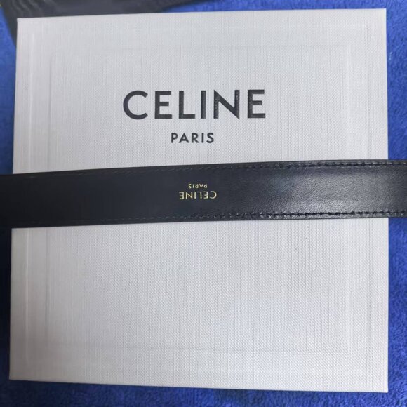 Celine Women\'s Belt All Black Gold Logo Belt main image 4